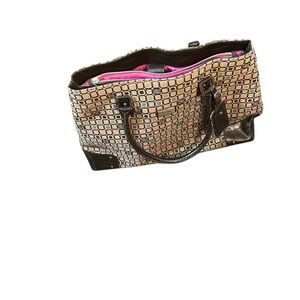 Liz Claiborne Tan and Brown Travel Bag with Sturdy Handles